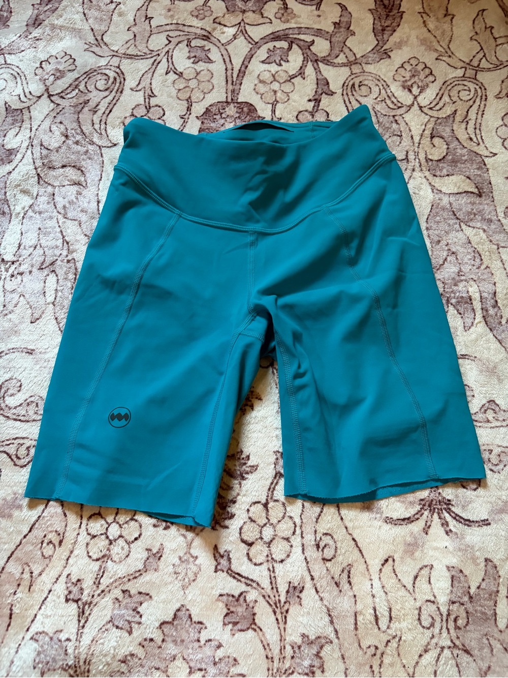 Janji Teal High Rise Biker Running Shorts